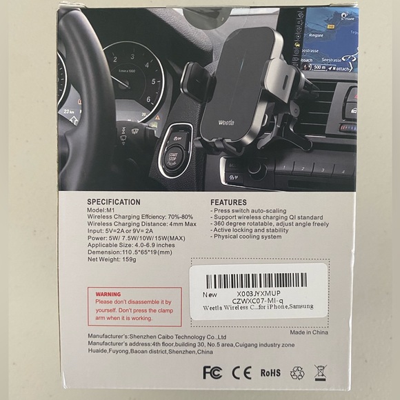 Weetla Fast Wireless Charger And Car Phone Holder Fits Most Phones - Picture 2 of 5